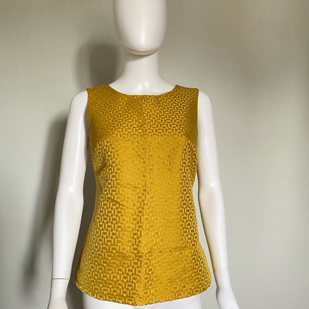Banana Republic Mustard Jacquard Sleeveless Top